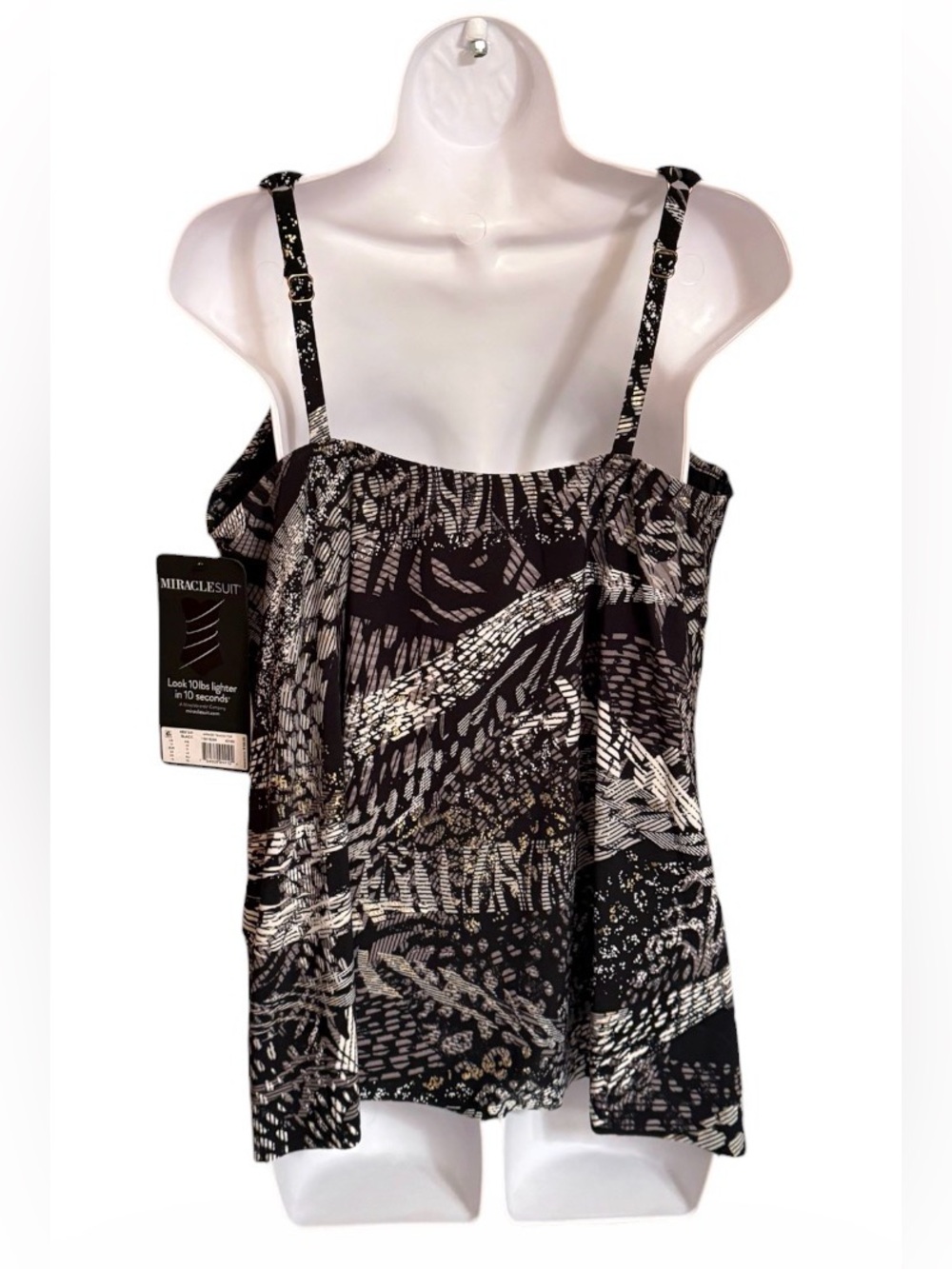 NWT Miraclesuit Lux Lynx Mirage Underwire Tankini Top Size 14 - Picture 5 of 11
